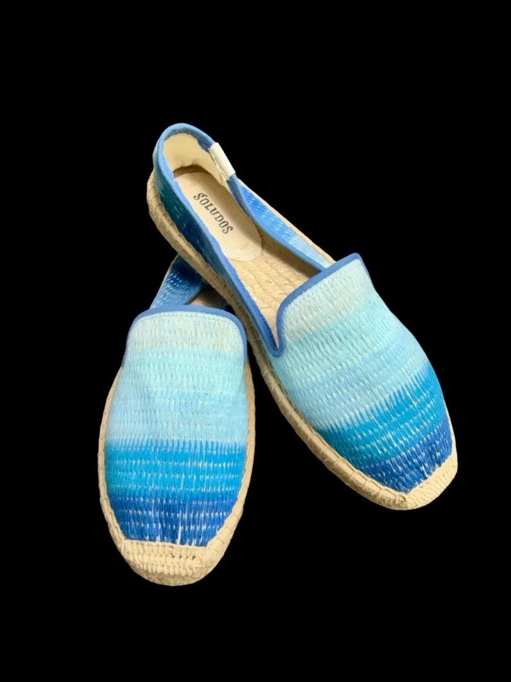 SOLUDOS Platform Espadrilles Blue Ombré 8.5 NEW
